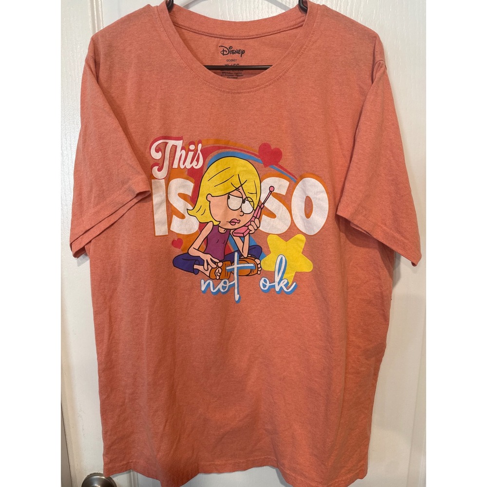 Disney Lizzie McGuire This Is So Not Ok Graphic Tee Shirt Peach XL RN86947